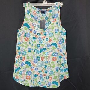French Connection Floral Tank Printed Top  Antique Lace Multi SIZE 2